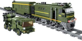 Конструктор ZIPP Toys "Поезд DF2159 с рельсами". Цвет: зеленый