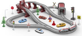 Игровой набор ZIPP Toys "Городской экспресс" 80 деталей. Красный