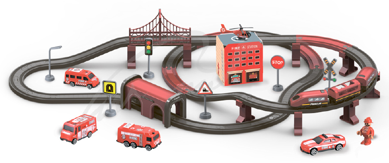 Игровой набор ZIPP Toys "Городской экспресс" 92 детали. Красный